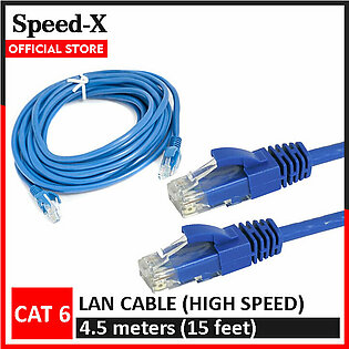 SpeedX LAN Cable 4.5 meters (15 feet) Cat 6 Ethernet Cable FIXED CONNECTOR Internet Wire