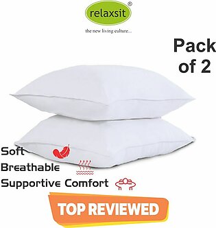 Relaxsit Ball Fibre Pillow Hollow Fibre Pillow, Super Support White Pillows Firm Support Bed Pillows Designed For Back And Side Sleepers-multiple Package Available