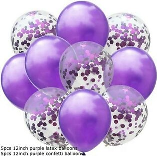 Mix Purple Confetti Balloons 10pcs
