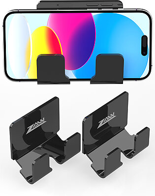 ZAW 2 Pcs Mobile Holder Wall - Mobile Hanger Stand For Wall  - 4MM Acrylic Wall Mobile Holder - Compatible with Phone 14 Pro Max, S22 S21 Smartphones