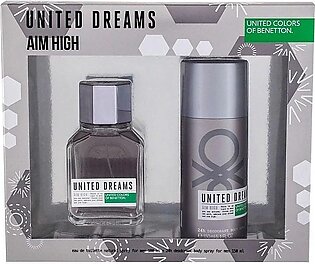 United Colors Of Benetton Aim High Perfume 100ml EDT+Deo Spray 150ml