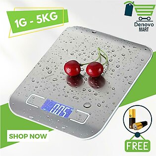 KITCHEN WEIGHT SCALE (WATER-RESISTANT / PREMIUM QUALITY ) Stainless Steel / Slim / Digital / High Accuracy / Portable ) Modern / Kitchen Scale / Accurate / Superior / Electronic Weight Machine / Baking / Delicious Recipes / Food / Calories / Gym