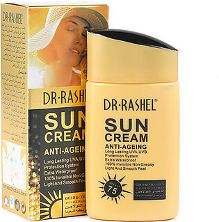 Dr.rashel Sun Cream Anti-aging Summer Moisturizer Uv Protector Spf75 Sunscreen Lotion Gold Collagen Sun Block Cream 80g Drl 1310