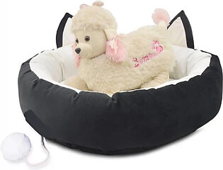 Cat Ears Pet Bed With Tail Black