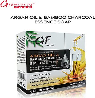 Glamorous Face Argan Oil And Bamboo Charcoal Soap , Handmade Soap | Deep Cleansing | Anti - Oxidation | Purifying Shrink Pores Capture Miracle