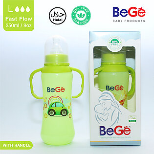 Baby Feeder BeGe With Easy Grip Handle Large Feeding Bottle 250ml / 9oz Girl Feeder Boy Feeder Color Body BPA FREE