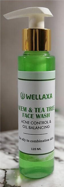 Neem And Tea Tree Anti Acne Face Wash - 120 Ml By Wellaxa