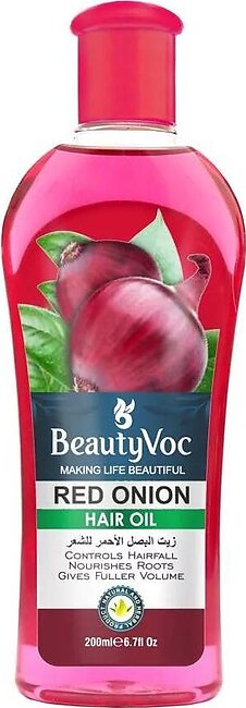 Beautyvoc - Onion Hair Growth Oil 200 Ml - Helps In Hair Reproduction, Increase Hair Volume, Control Thin Hair, Anti Hair Fall, Strong, Shinny, Long Hair