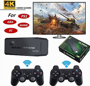 Wireless Retro Game Console, Hdmi Game Stick Plug And Play Video Game Stick Built In 64gb 20,000 Games, 9 Classic Emulators, 4k High Definition Hdmi Output For Tv With Dual 2.4g Wireless Controllers