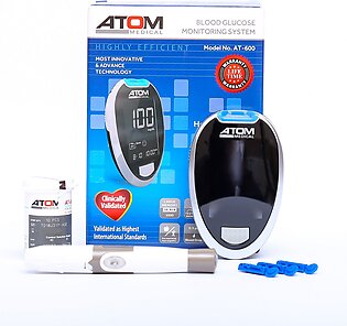 Atom Blood Glucose Sugar Test Meter Kit Glucometer Diabates With Free Accessories