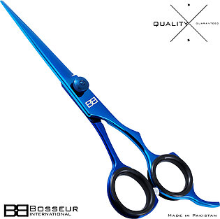 Electric Blue High Carbon Steel Cutting Scissors 6.5” Hairdressing Razor Shears Professional Salon Barber Haircut Scissors