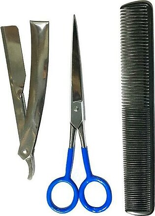 Barber Scissor,steel Razor,comb, Kit