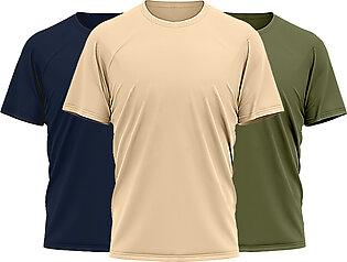 Pack of 3 Plain Premium T shirts - T-shirt For men - Plain Tshirts - Multicolor T-shirt for boys - trendy Tshirt - Half Sleeves Cotton T-shirt - Gents tshirt - Crew Neck T shirt - Mens Tshirt For Summer- Casual T-shirt for Men  by Clofit