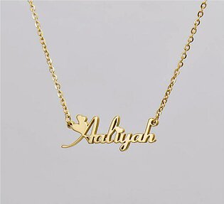 The Jewel Lodge Name Necklace 24k Gold Plated Customize Name Locket For Girls