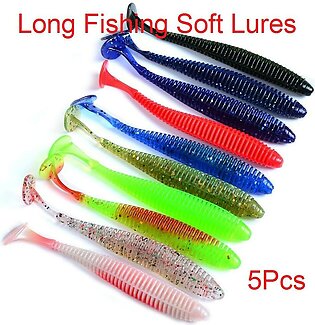 8.5cm/2.4g Long Fishing Lures Soft Lure Fishing Baits Fishing Tackle  Silicone Lures 5 Pcs
