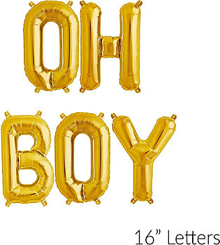oh Baby  / oh Boy  And oh Girl Golden Foil Balloons - Letter Foil Balloon Baby Shower Party Decoration Supplies Gender Reveal