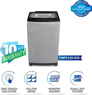 Haier -12kg/ Quick Wash Series/Fully Automatic/ Top Loading Washing Machine/ HWM 120-826/ 10 Years Brand Warranty.