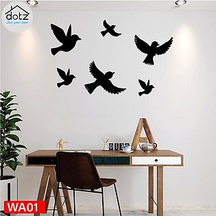 Dotz Wall Art Room Decoration Items Wooden Different Sizes Flying Black Birds Wall Décor Art For Home Living Room Bedroom Furniture