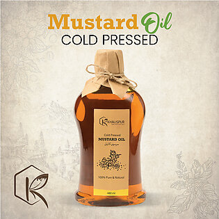 Khalispur Pure Cold Press Mustard (sarson) Oil Unprocessed Unrefined - 480ml