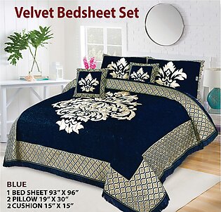 velvet bed sheet 5 piece - velvet bed sheet with pillow cover - king size bed sheet - bed sheet for king size bed - velvet bed sheet for king size bed - velvet bed sheet with 2 pillow covers - velvet jacquard bed sheet