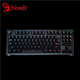 Bloody B930 - Ergonomic Tenkeyless Light Strike Optical Gaming Keyboard - Ultra Compact Form Factor - Water Resistant - Light Strike Libra (Orange Switch - Tactile & Clicky) - Black