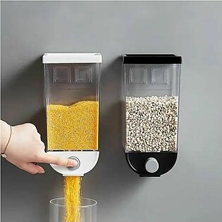 Large 1500ml Cereal Dispenser Easy Press Kitchen Wall Mounted Food Storage Container Oatmeal Wall Mounted Container Cereal Dispenser For Oatmeal Cereal Spices Dry Fruits 1500 Ml