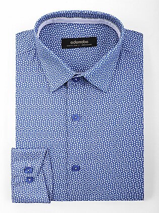 edenrobe Blue Formal Shirt for Men - EMTSUC21-141