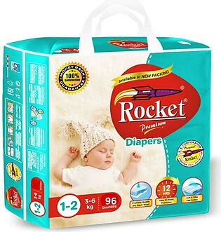 Rocket Premium Diaper (size 2no Small 3-6kg ) 96-pcs Pack