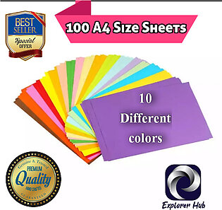 Color Paper Colour Paper 100 Sheets, Multi Colors A4 Size