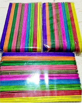 Pack Of 150 Sticks Large Ice Cream Stick (wooden) For Art Work-multicolored