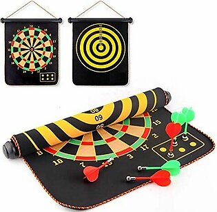 Magnetic Dart Board Rollable With 6 Darts Set Reversiable Side ( Two Sided)