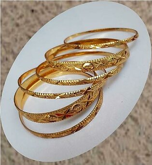 Pack Of 6 - New Style Fashion Jewelry Golden Plated Bangles For Girls
