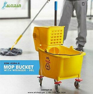 Alclean Deluxe Wringer Side Press Cleaning Mop Trolley Mop Bucket 19liters/36liters