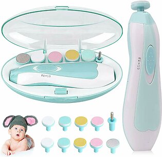 Portable Baby Nail Trimmer Set Safe Nails Clipper Cutter Filer Cell Operated 6 Grinding Heads For Newborns Infant Babies Care