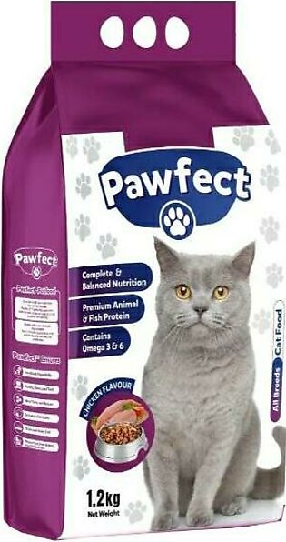 Pawfect - Premium Quality Cat Food For All Breed Cats Food - Dry Cat Food - Economical And Balance Diet For Your Pet - 1.2 Kg