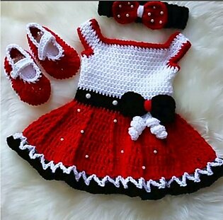 Customizable Woolen Baby Girl Frock Set / Baby Dress