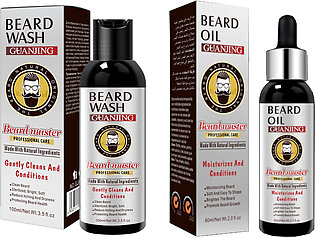 GUANJING Natural Beard Growth Anti Hair Loss Beard Oil 60 ml & Beard Shampoo 100 ml  GJ81921 GJ81923