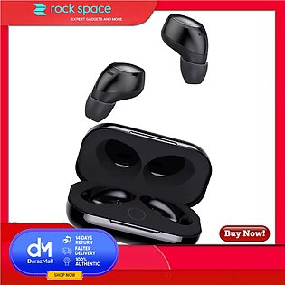 Rock Space Wireless Bluetooth 5.0 Earbuds Headset, TWS Mini Earphones in Ear Sport Earbuds Stereo Sound 3D HiFi with Built-in Microphone and Portable Magnetic Charging Box