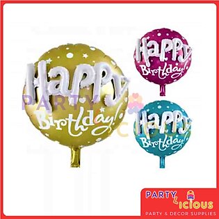 3d Happy Birthday On Balloon With Round Shape Foil Balloon