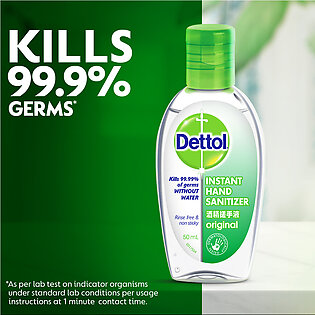 Dettol Hand Sanitizer Antibacterial Germ Protection Original 50ml - Pack Of 2
