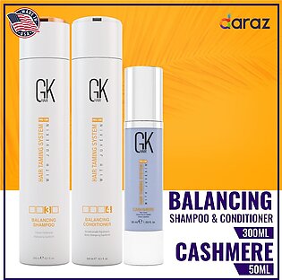 Gk Hair Global Keratin Balancing Shampoo & Conditioner Duo (300ml) With Cashmere (50ml)