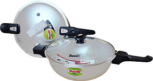 Majestic Wok/karahi Pressure Cooker With Glass Lid Best Quality 8l/10l/12l