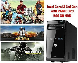 Hp 3500 Pro Micro Tower Gaming Pc - Intel Core I3 3nd Generation, 4gb Ram, 500 Gb Hard Drive Gaming Pc - 1gb Graphic Card - Gta 5 & Pubg Or Call Of Duty Games Installed
