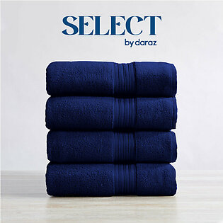 Select by Daraz - Luxury Bath Towel - Navy Blue 100% Cotton - 27x54 inches - Pack of 2