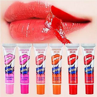 Pack Of 6 Color Peel Off Wow Lipstick Lip Gloss Lip Tint Tattoo Wow Lip Mask Long Lasting Water Proof