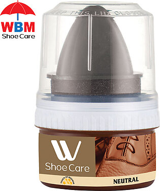 Wbm Shoe Polish Cream Neutral, Multi Purpose Shoe Shiner With Sponge