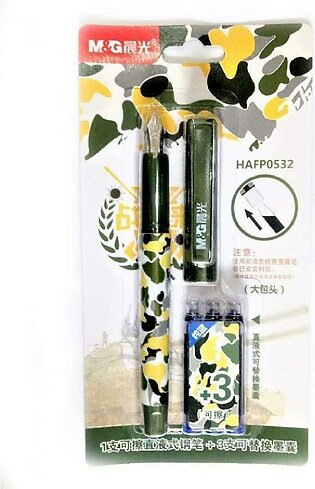 Camouflage Style Cartridge Fountain Pen with 3 ink Cartridges