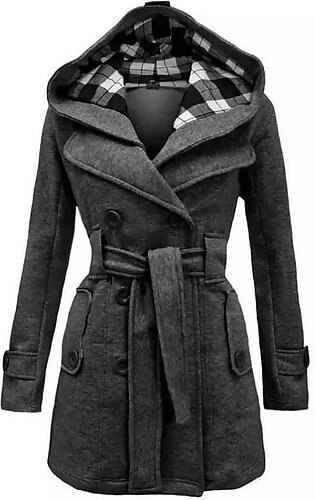 Double Fleece Princess Trench Winter Coat For Women/girls