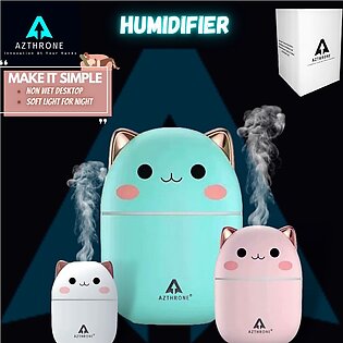 Azthrone 250ml Air Humidifier Cute Kawaiil Aroma Diffuser With Night Light Cool Mist For Bedroom Home Car Purifier Humidifier