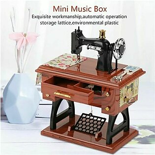 Music Box Sewing Machine Music Box European Crafts Retro Sewing Clockwork Home Crafts Decoration Creative Birthday Gift